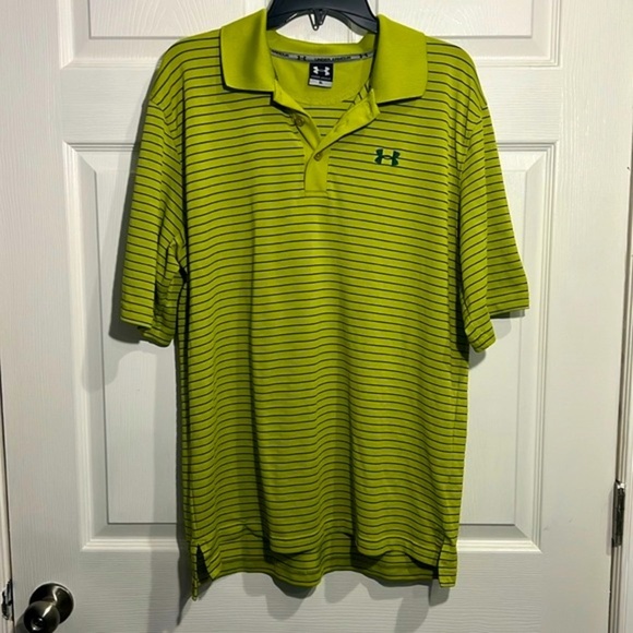 Under Armour men’s striped polo - Green - Size XL - Picture 1 of 9